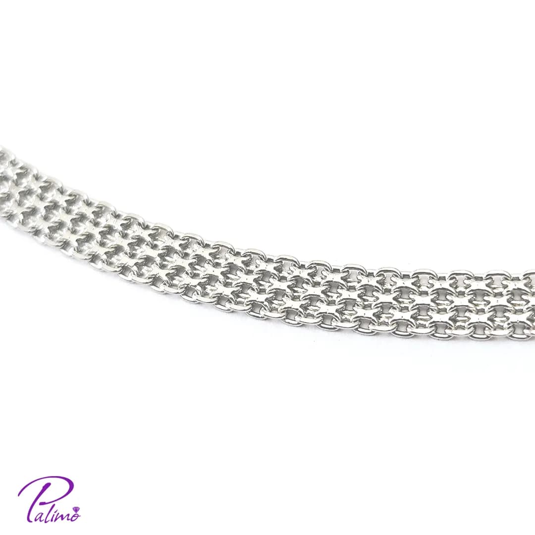 نیم ست نقره بیزمارک کد H2140 با روکش طلای سفید — تصویر ۴