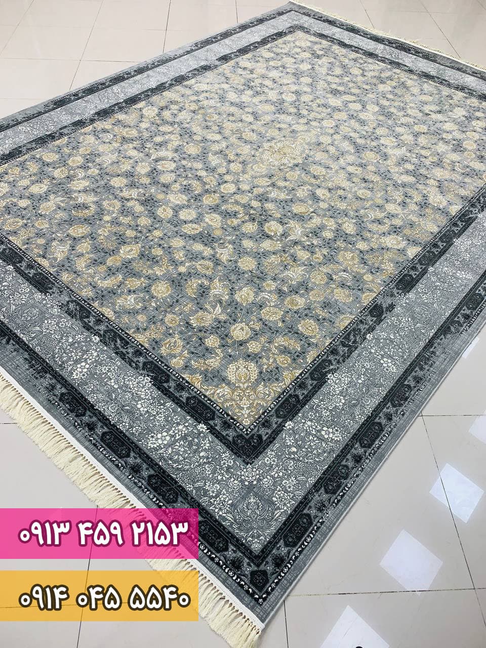 فرش طرح سودا زمینه سیلور
