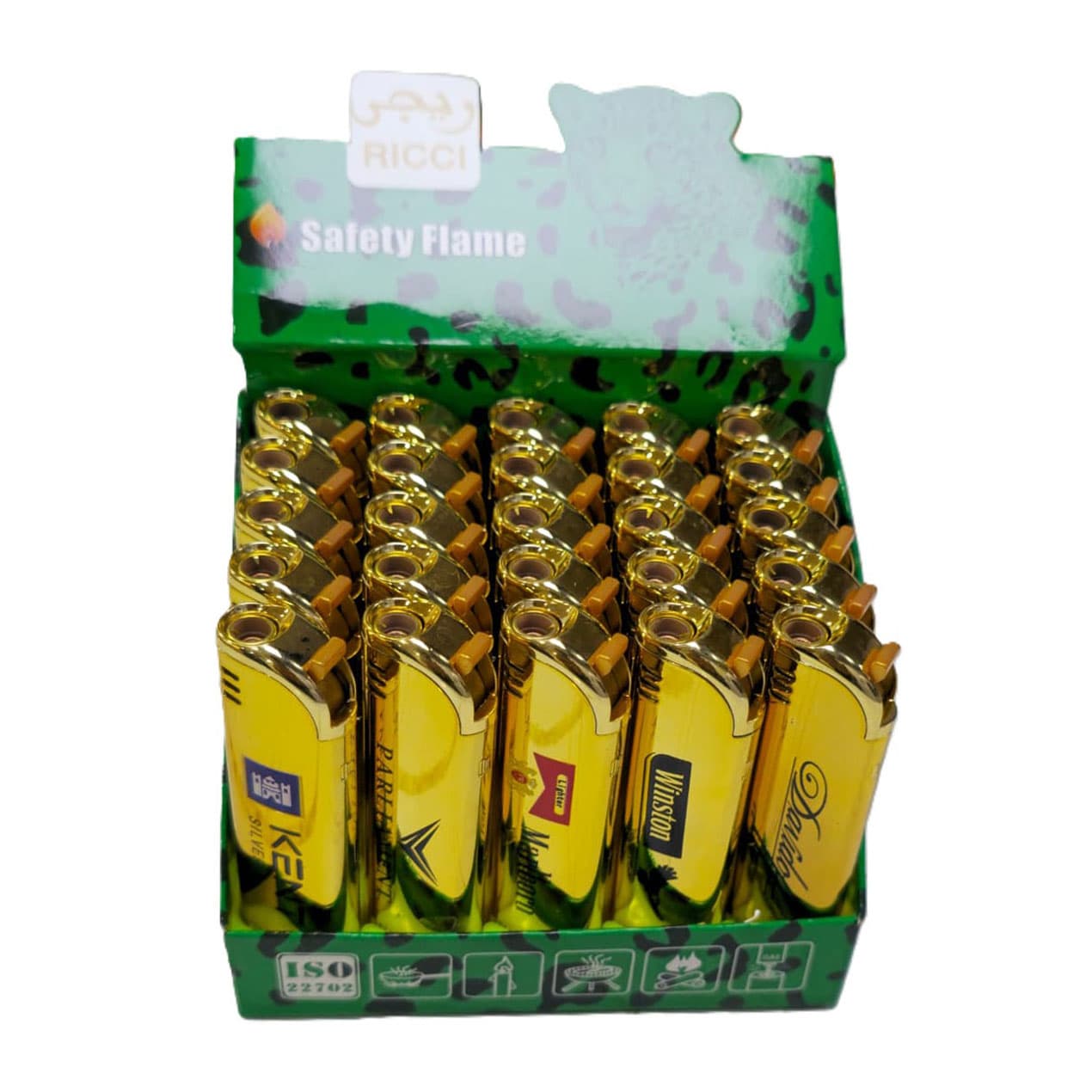 فندک کوره ای طلایی بسته 25 عددی
