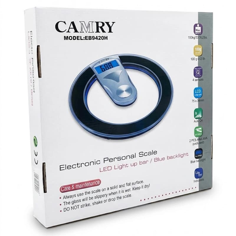 ترازو دیجیتال شیشه‌ای کمری مدل Camry EB9420H — تصویر ۸