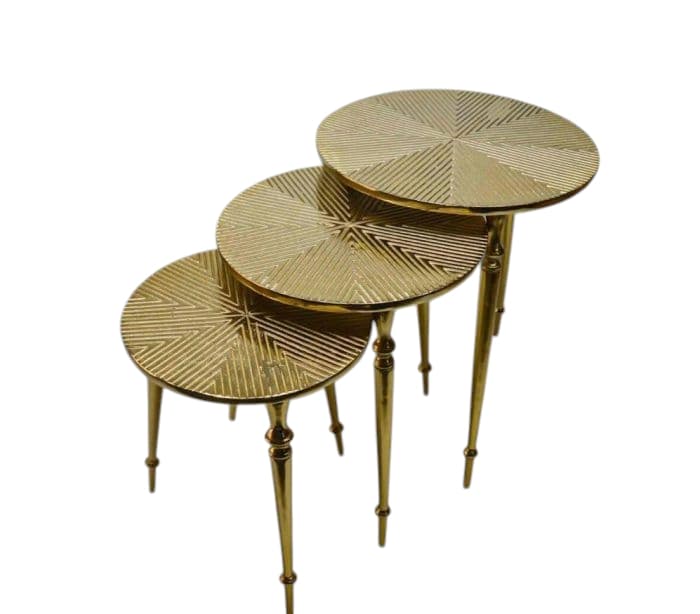 میز عسلی آلمینیومی خطی طلایی