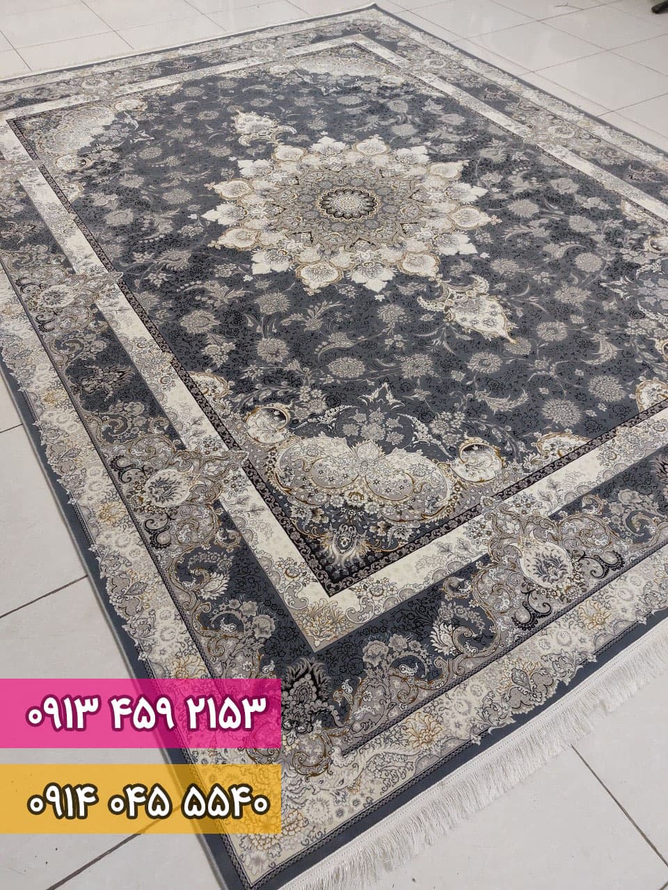 فرش طرح تبریزان زمینه دودی