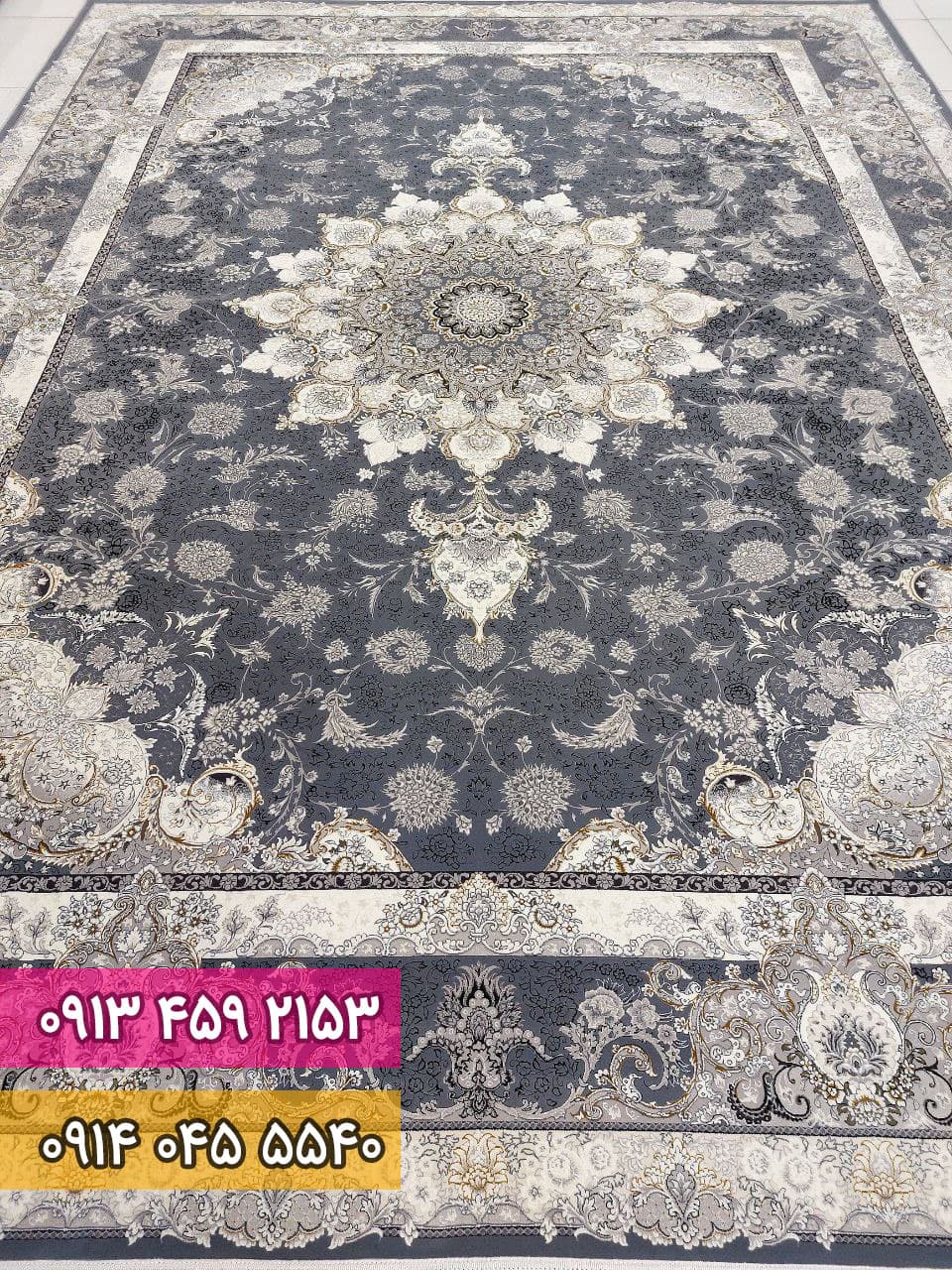 فرش طرح تبریزان زمینه دودی — تصویر ۲