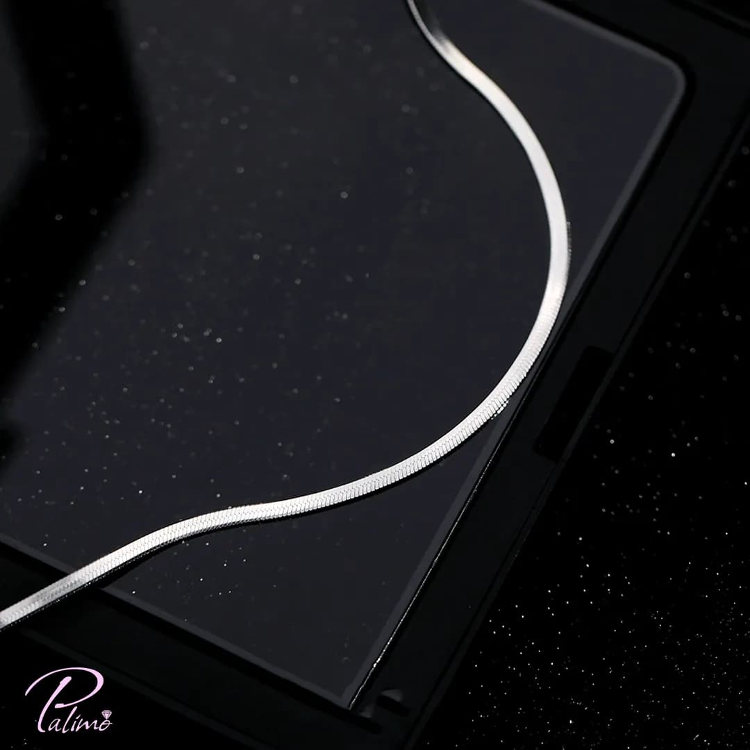 پابند نقره هرینگبون B2185 با روکش طلای سفید — تصویر ۵