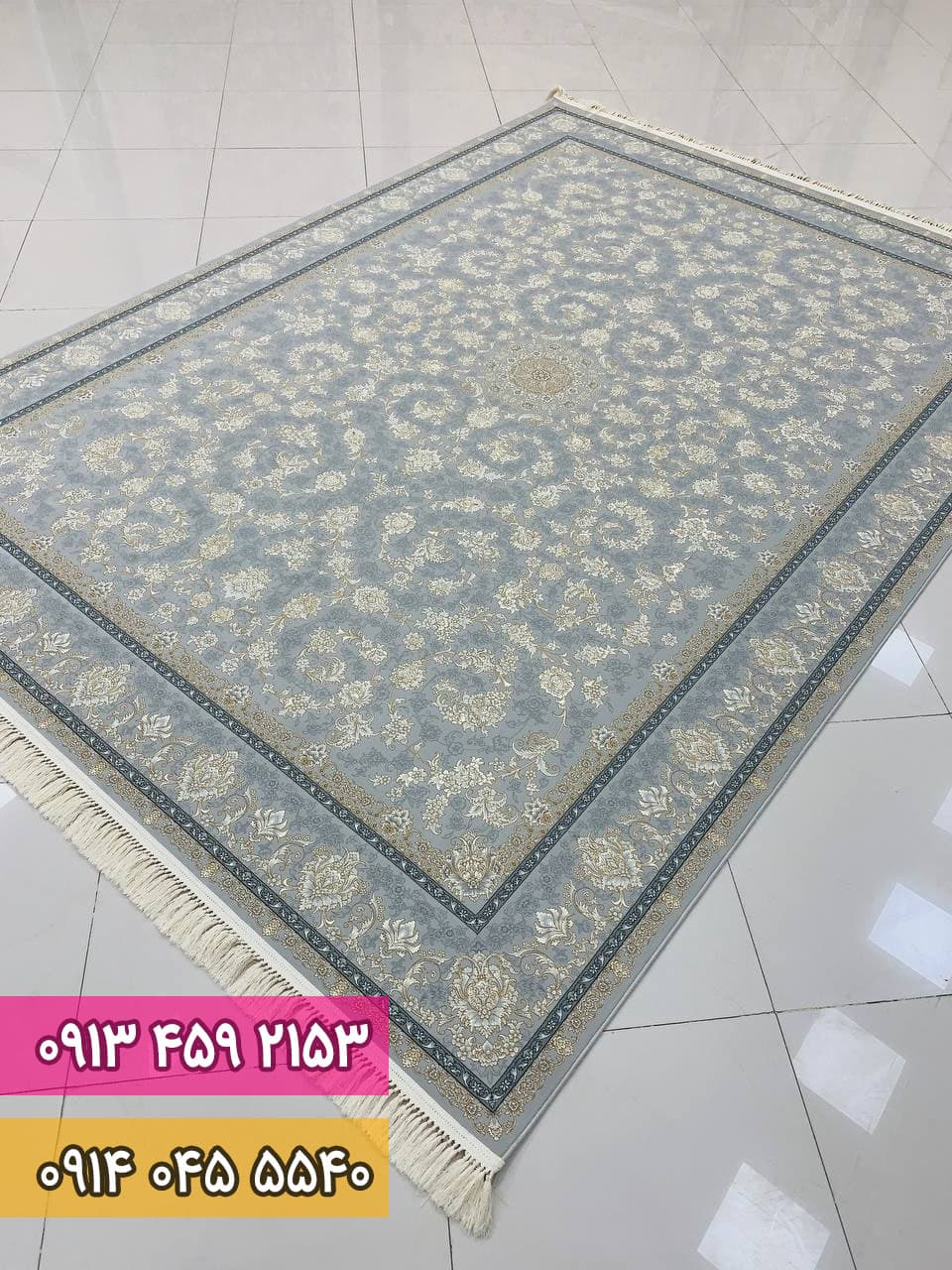 فرش افشان آنیتا زمینه سیلور