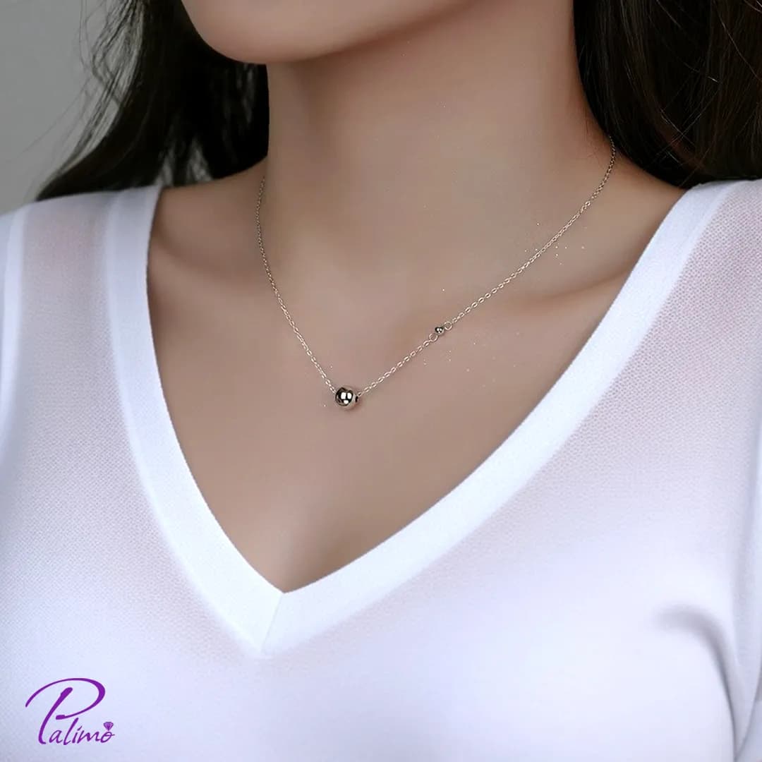 گردنبند نقره با طرح تیفانی N2194 با روکش طلای سفید — تصویر ۳