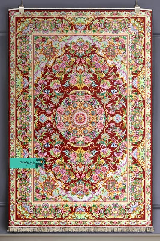 فرشینه با طرح سنتی نقشه قصری — تصویر ۳