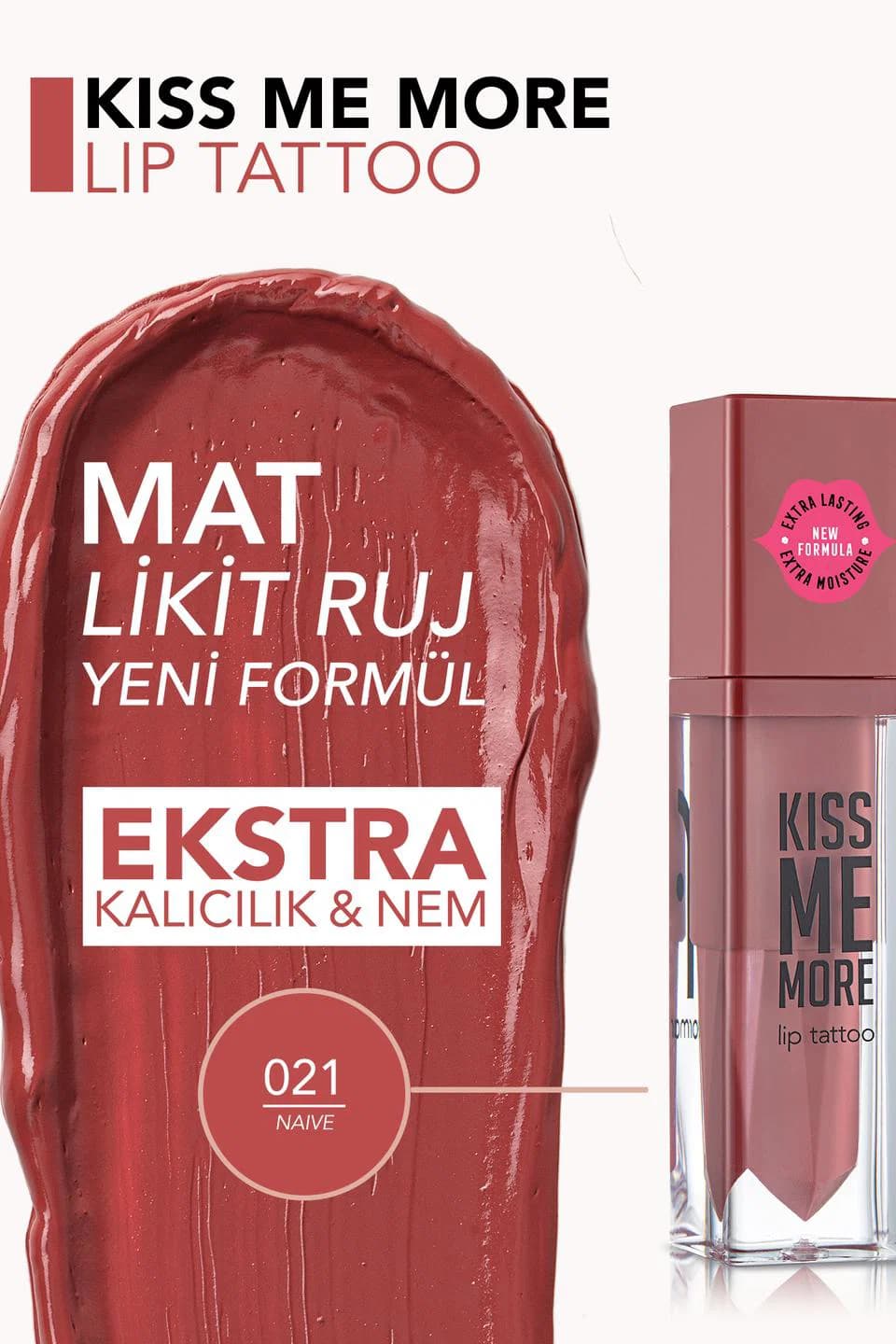 رژ لب مایع مات فلورمار Flormar مدل Kiss Me More شماره 021 رنگ Naive — تصویر ۲