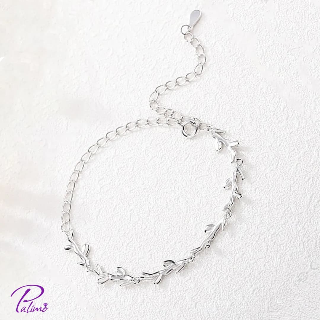 دستبند نقره شاخ گوزن B2164 با روکش طلای سفید — تصویر ۴