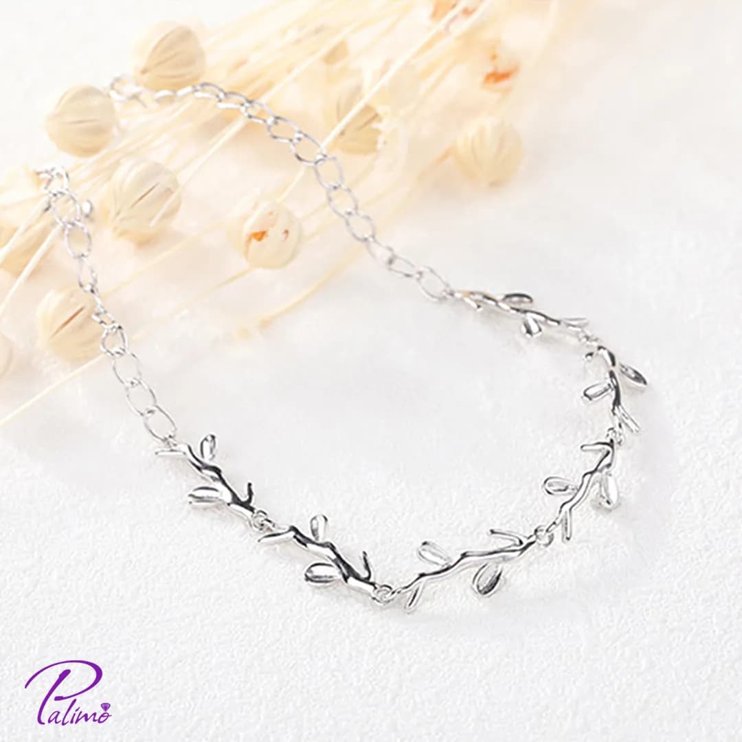 دستبند نقره شاخ گوزن B2164 با روکش طلای سفید — تصویر ۳