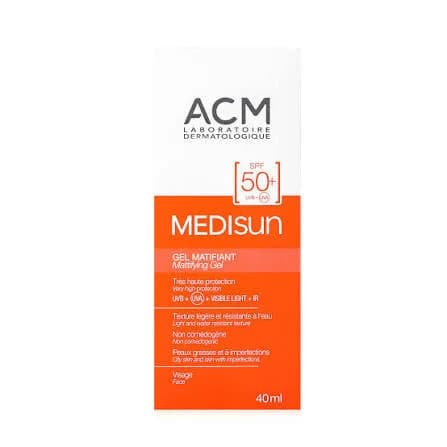 ژل ضد‌آفتاب مدیسان ای‌سی‌ام SPF50 مدل Medisun بی رنگ حجم 40میل