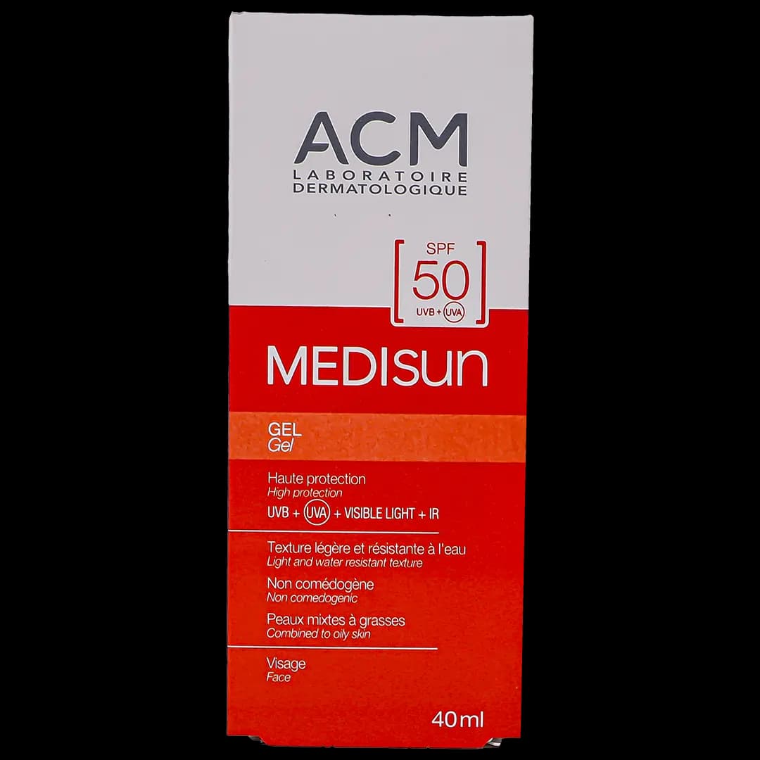 ژل ضد‌آفتاب مدیسان ای‌سی‌ام SPF50 مدل Medisun بی رنگ حجم 40میل — تصویر ۵