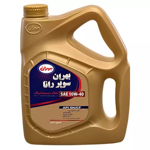 روغن موتور بهران سوپر رانا 10w40 sn تمام سنتتیک چهار لیتری