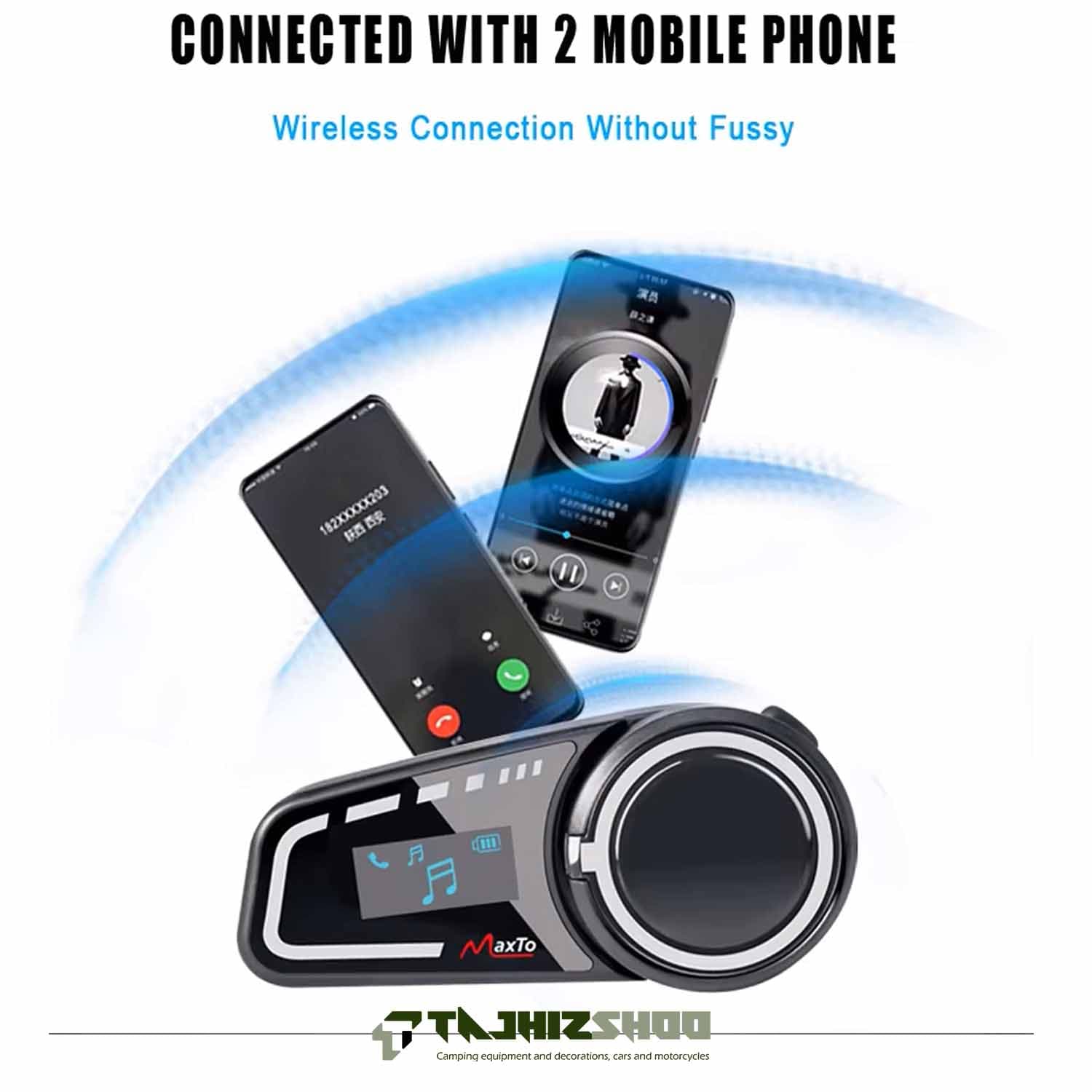 بلوتوث کلاه کاسکت maxto m2c — تصویر ۶