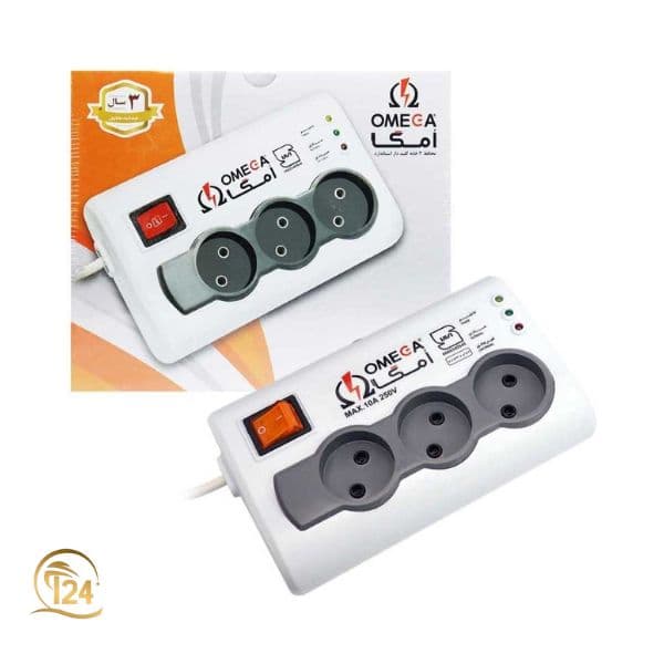 محافظ برق OMEGA مدل P3000 دارای 3 خانه کابل 1/5 متر
