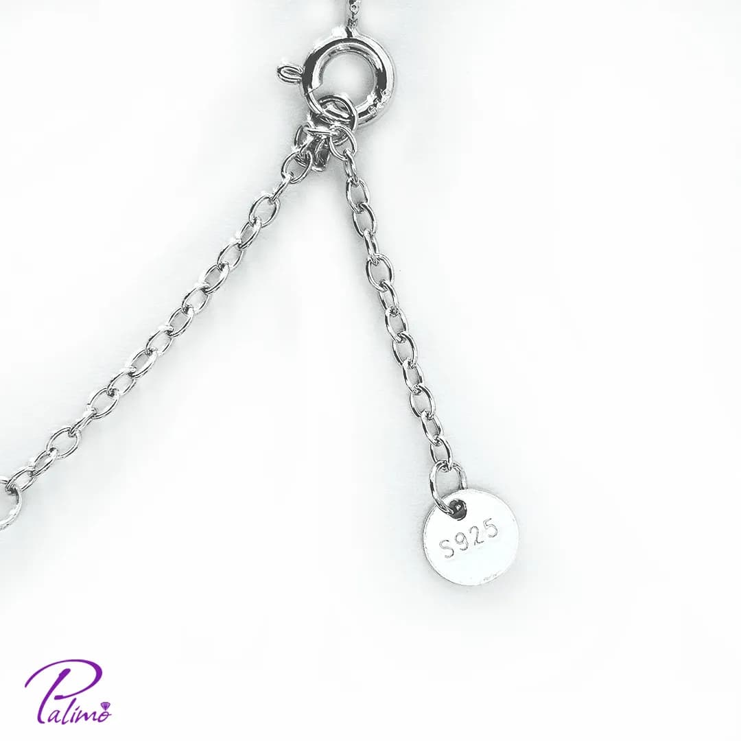 گردنبند نقره کاج کریسمس N2163 با روکش طلای سفید — تصویر ۵