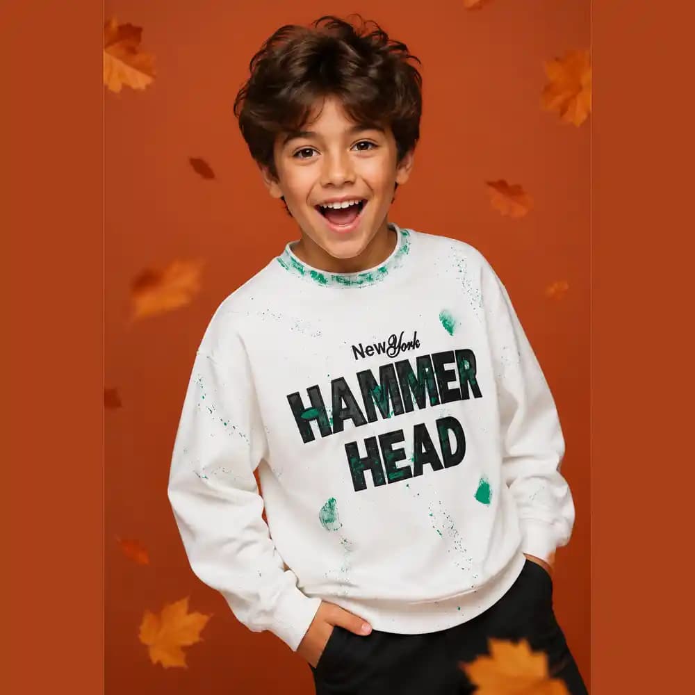 بلوز طرح HAMMER HEAD پسرانه (6 تا 10 سال) کد 6020007801