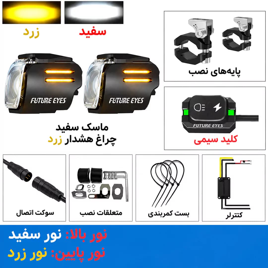 پرژکتور فیوچرآیز مدل UF1 Yellow با ریموت سیمی — تصویر ۴