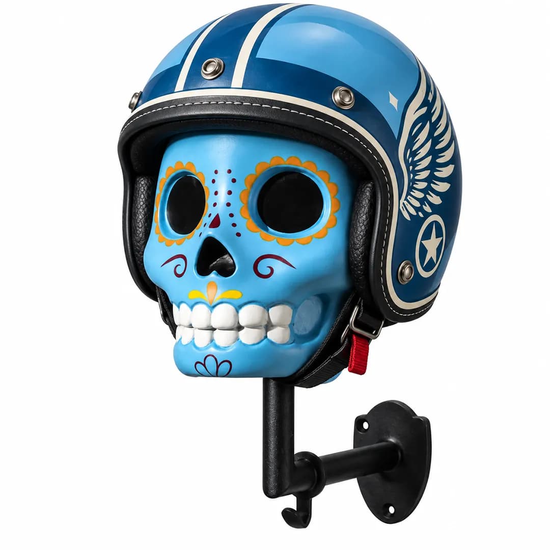 استند کلاه کاسکت موتوزوم مدل Blue Mini Skull — تصویر ۲