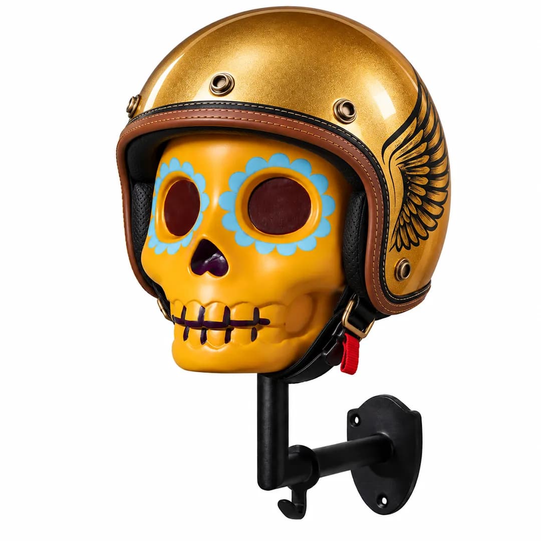 استند کلاه کاسکت موتوزوم مدل Orange Mini Skull — تصویر ۲