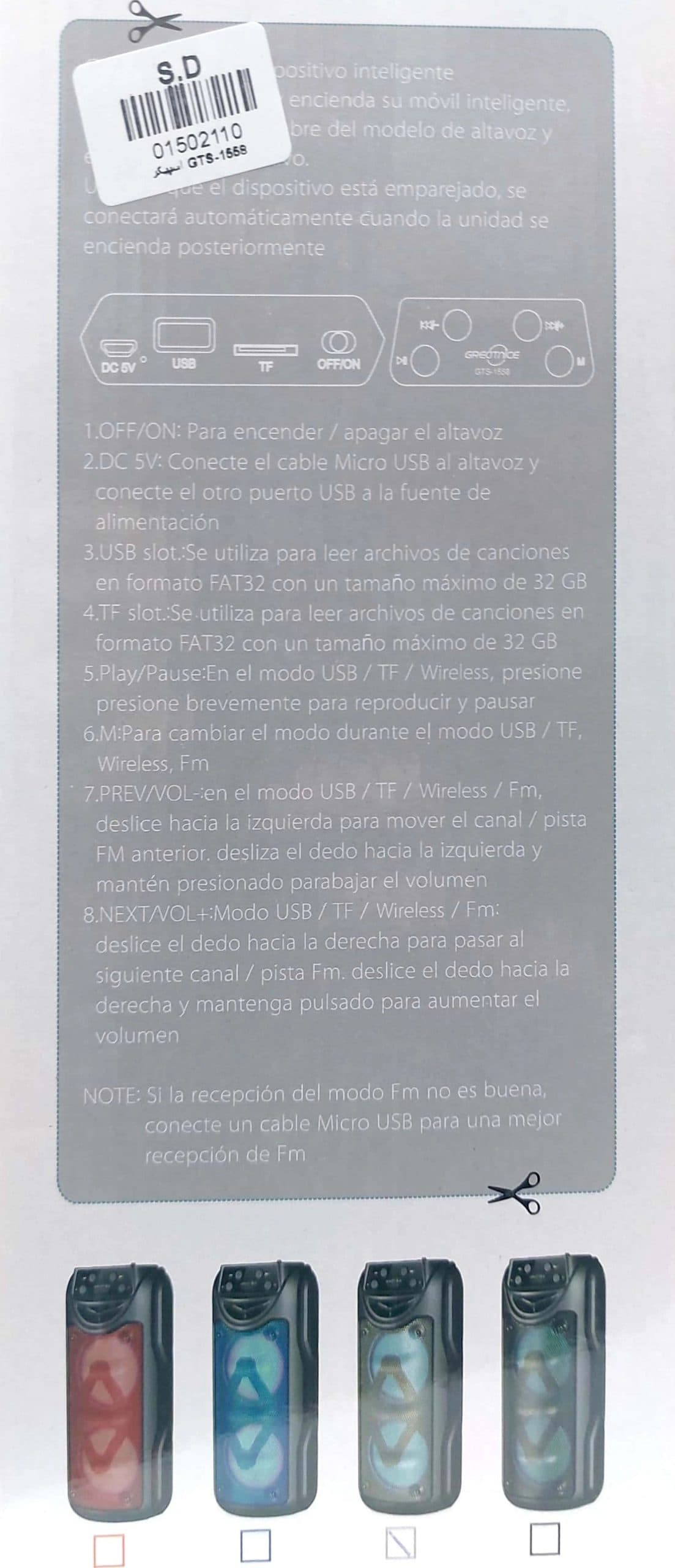 اسپیکر بلوتوثی ۳ اینچ گریت‌نایس مدل GTS-1557 — تصویر ۴