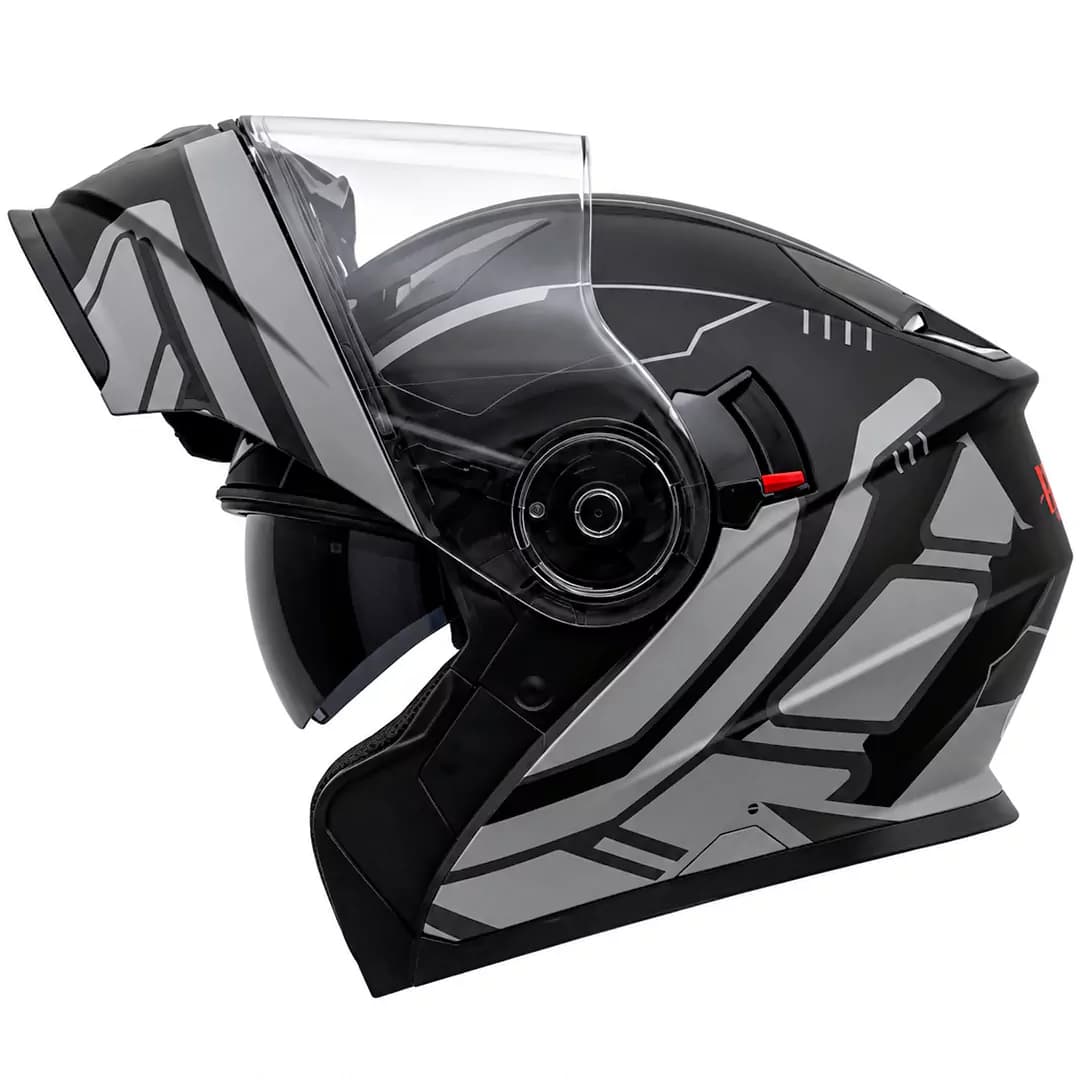 کلاه کاسکت فک متحرک ردلاین مدل 29-939 MATT BLACK GRAY PHANTOM — تصویر ۳