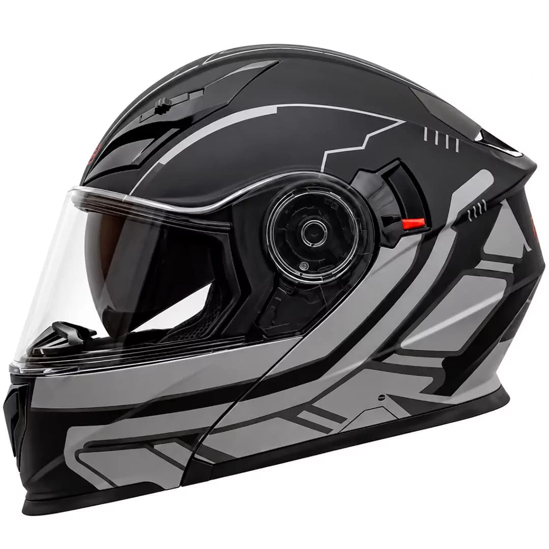 کلاه کاسکت فک متحرک ردلاین مدل 29-939 MATT BLACK GRAY PHANTOM — تصویر ۲