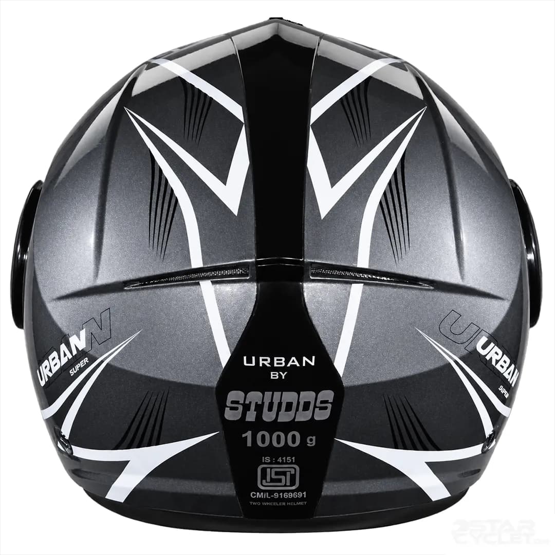 کلاه کاسکت بدون فک استادز مدل URBAN SUPER GRAY BLACK WHITE — تصویر ۴