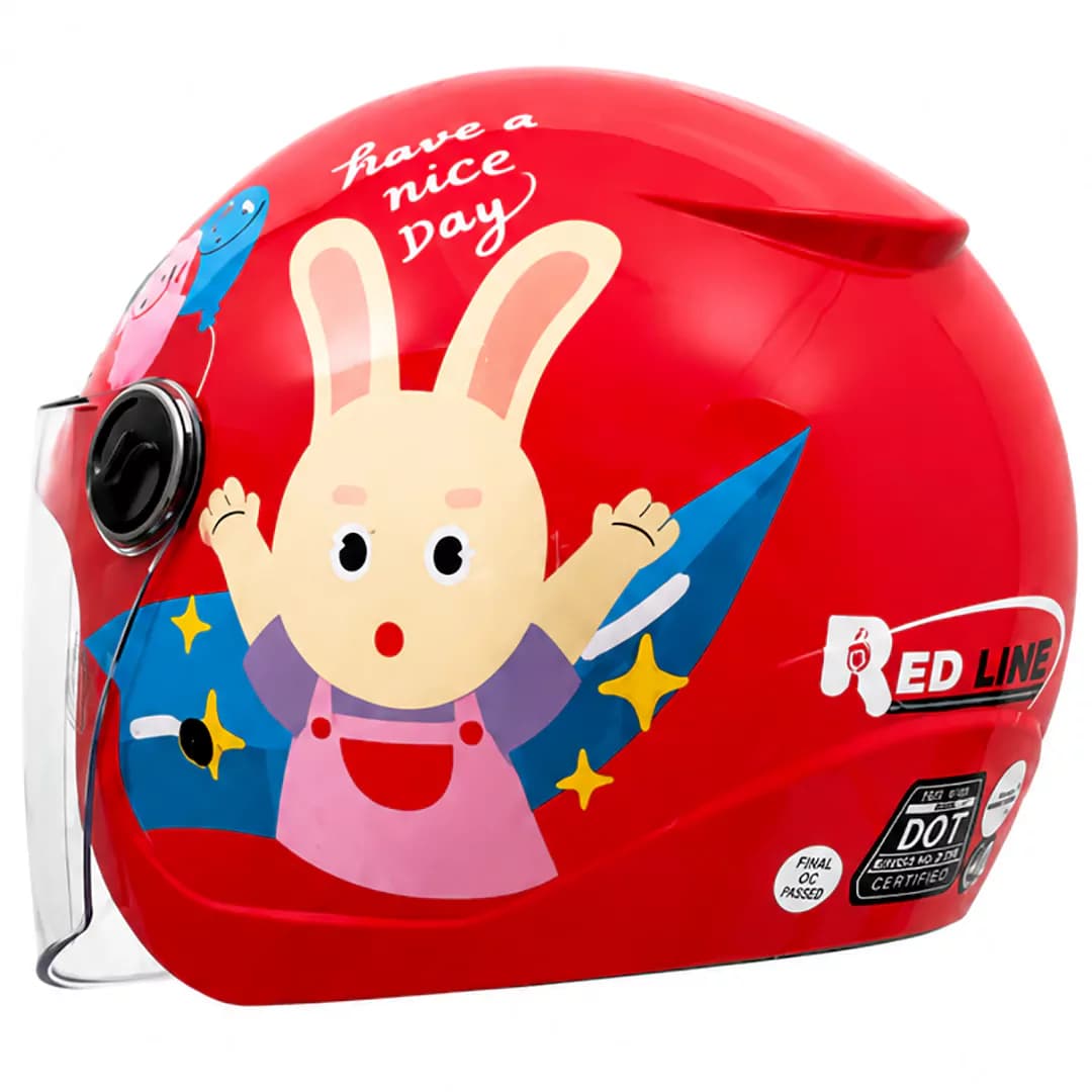 کلاه کاسکت بدون فک بچگانه ردلاین مدل 9-908 BRIGHT RED RABBIT — تصویر ۳