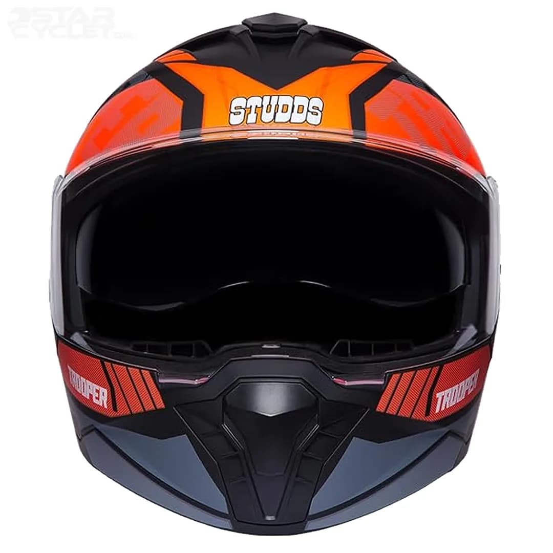 کلاه کاسکت فک متحرک استادز مدل TROOPER D1 MATT BLACK ORANGE — تصویر ۳