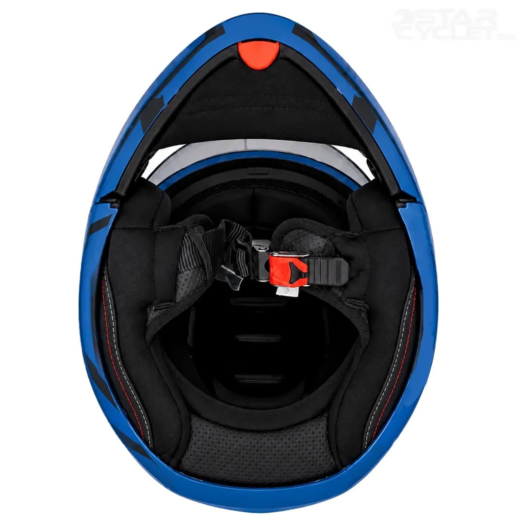 کلاه کاسکت فک متحرک استادز مدل TROOPER D1 BLUE ORANGE — تصویر ۷