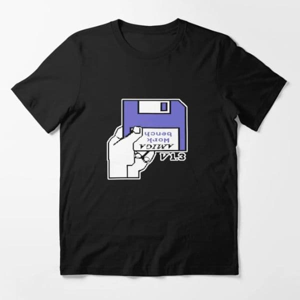 تی شرت گیمی Retro Video Games Commodore Amiga Workbench Insert Disk Essential — تصویر ۲