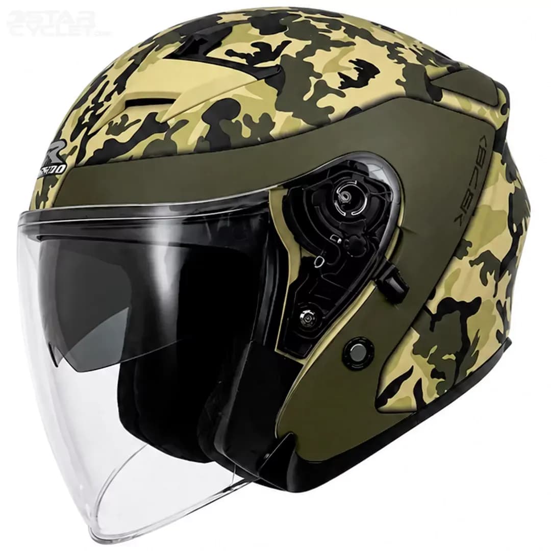 کلاه کاسکت بدون فک راپیدو مدل 878 MATT ARMY GREEN — تصویر ۲