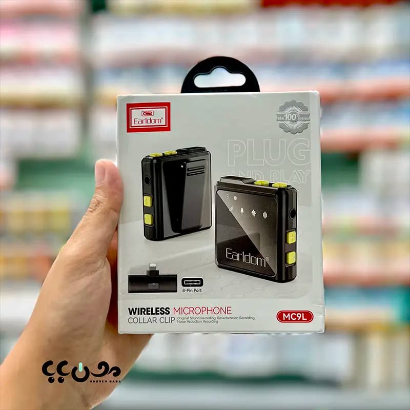 میکروفون یقه ای بی سیم ارلدام ET-MC9L اصل | برای آیفون — تصویر ۳