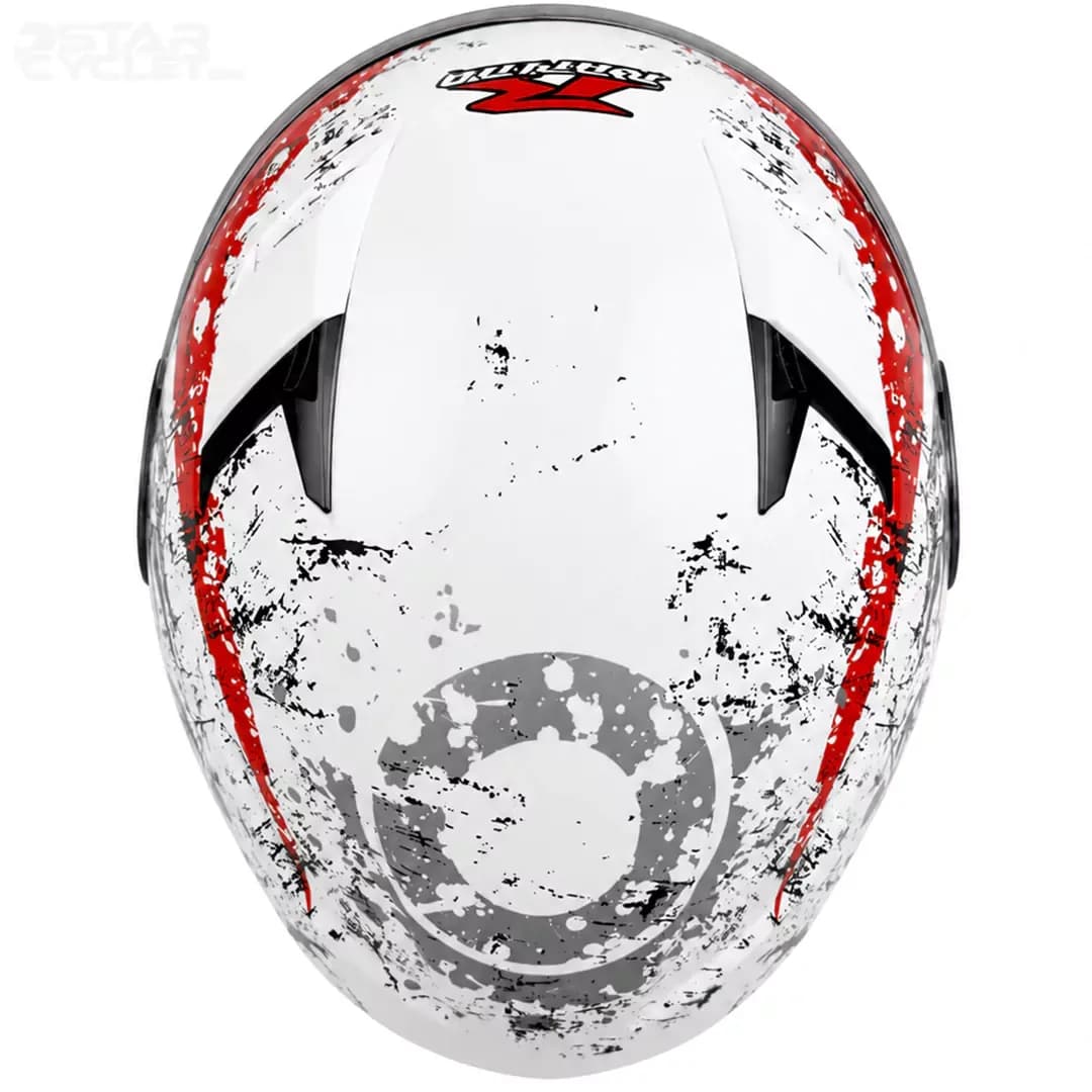 کلاه کاسکت بدون فک راپیدو مدل 878 SKULL SHINE WHITE RED BLACK — تصویر ۶