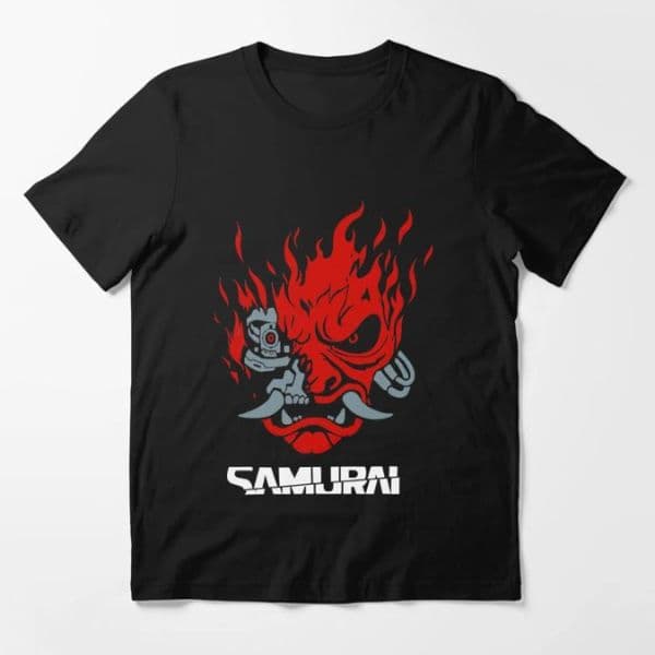 تی شرت گیمی Vintage Samurai Retro Japanese Gaming 2077 Art Game Style Essential — تصویر ۲