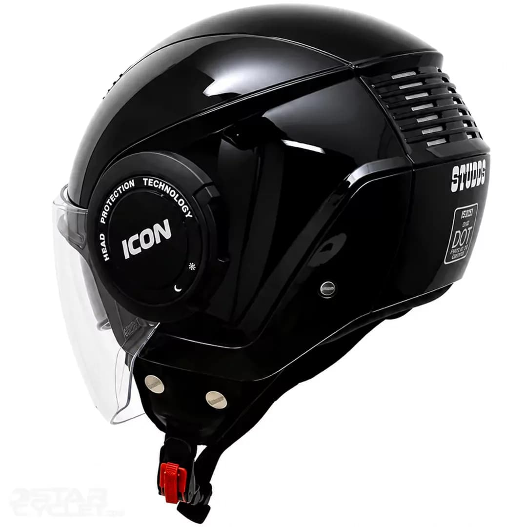 کلاه کاسکت بدون فک استادز مدل iCON BLACK — تصویر ۴