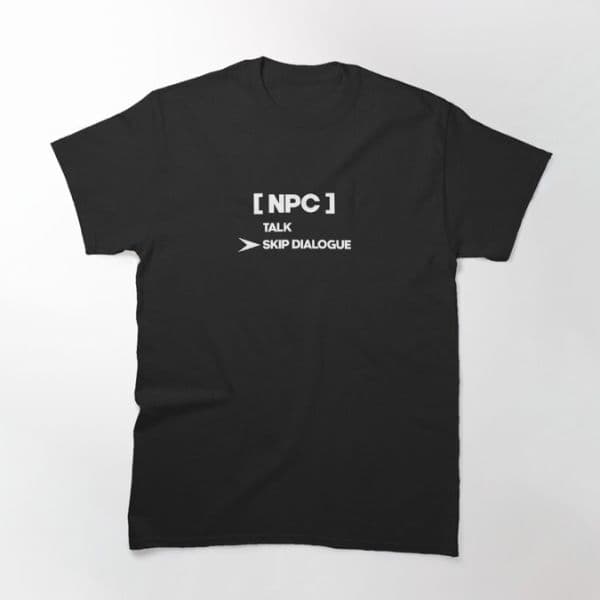 تی شرت گیمی NPC Skip Dialogue Classic — تصویر ۲