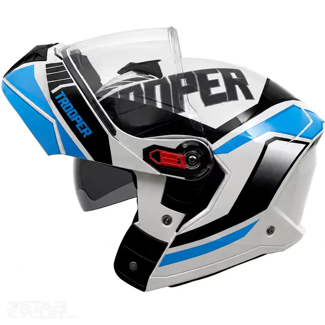 کلاه کاسکت فک متحرک استادز مدل TROOPER D1 GRAY BLACK BLUE — تصویر ۳