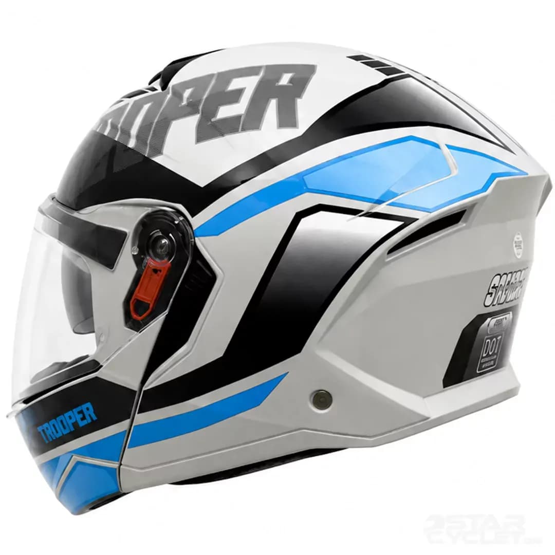 کلاه کاسکت فک متحرک استادز مدل TROOPER D1 GRAY BLACK BLUE — تصویر ۵