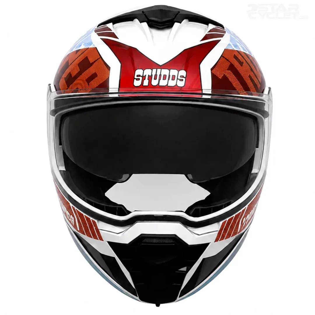 کلاه کاسکت فک متحرک استادز مدل TROOPER D1 WHITE RED BLUE — تصویر ۳