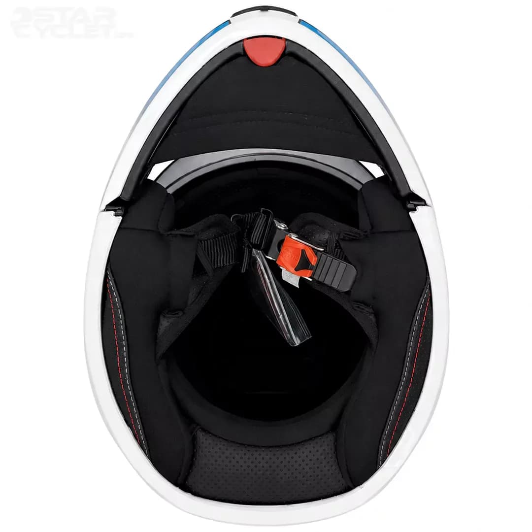 کلاه کاسکت فک متحرک استادز مدل TROOPER D1 WHITE RED BLUE — تصویر ۶