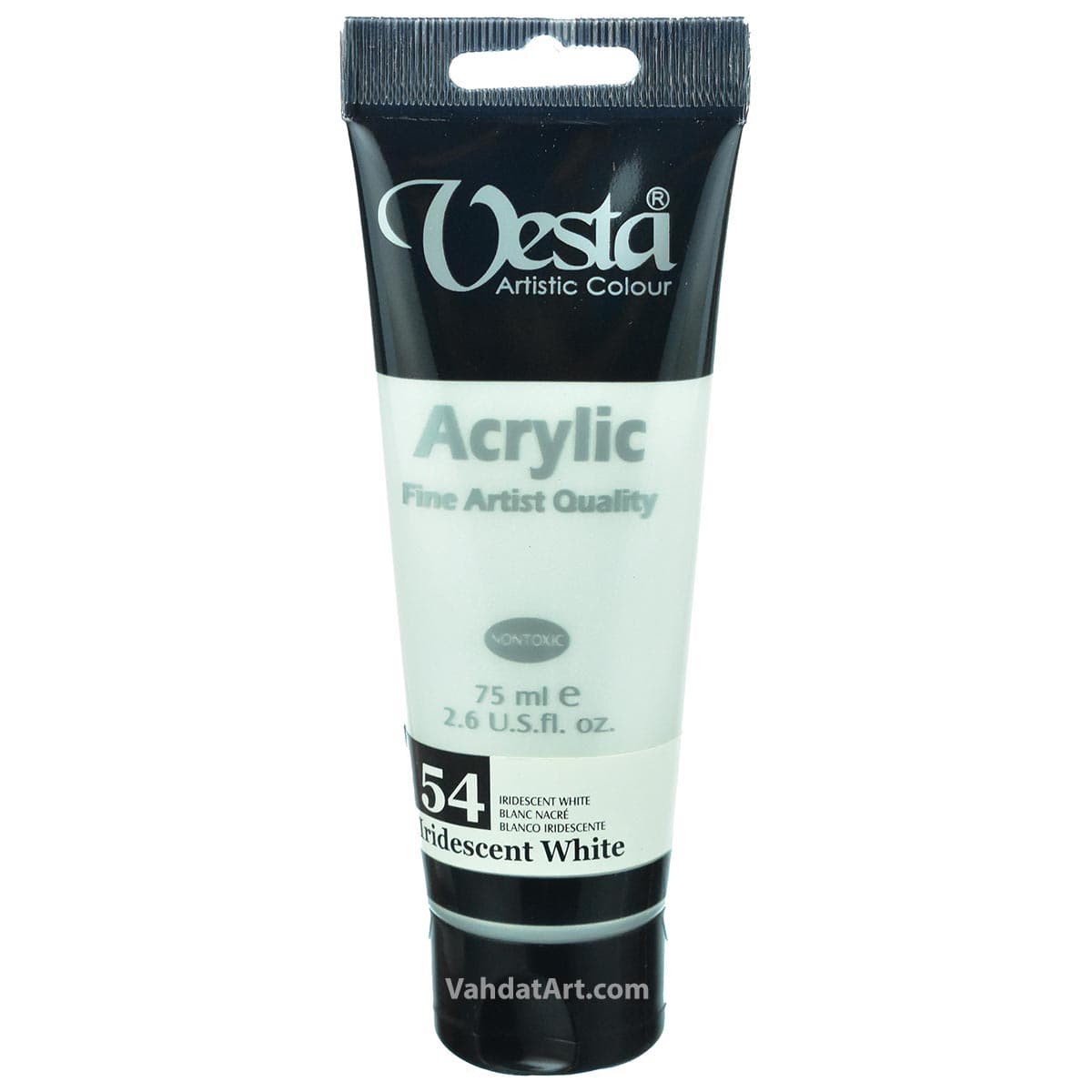 رنگ اکریلیک وستا مدل Iridescent White 54 حجم 75 میل