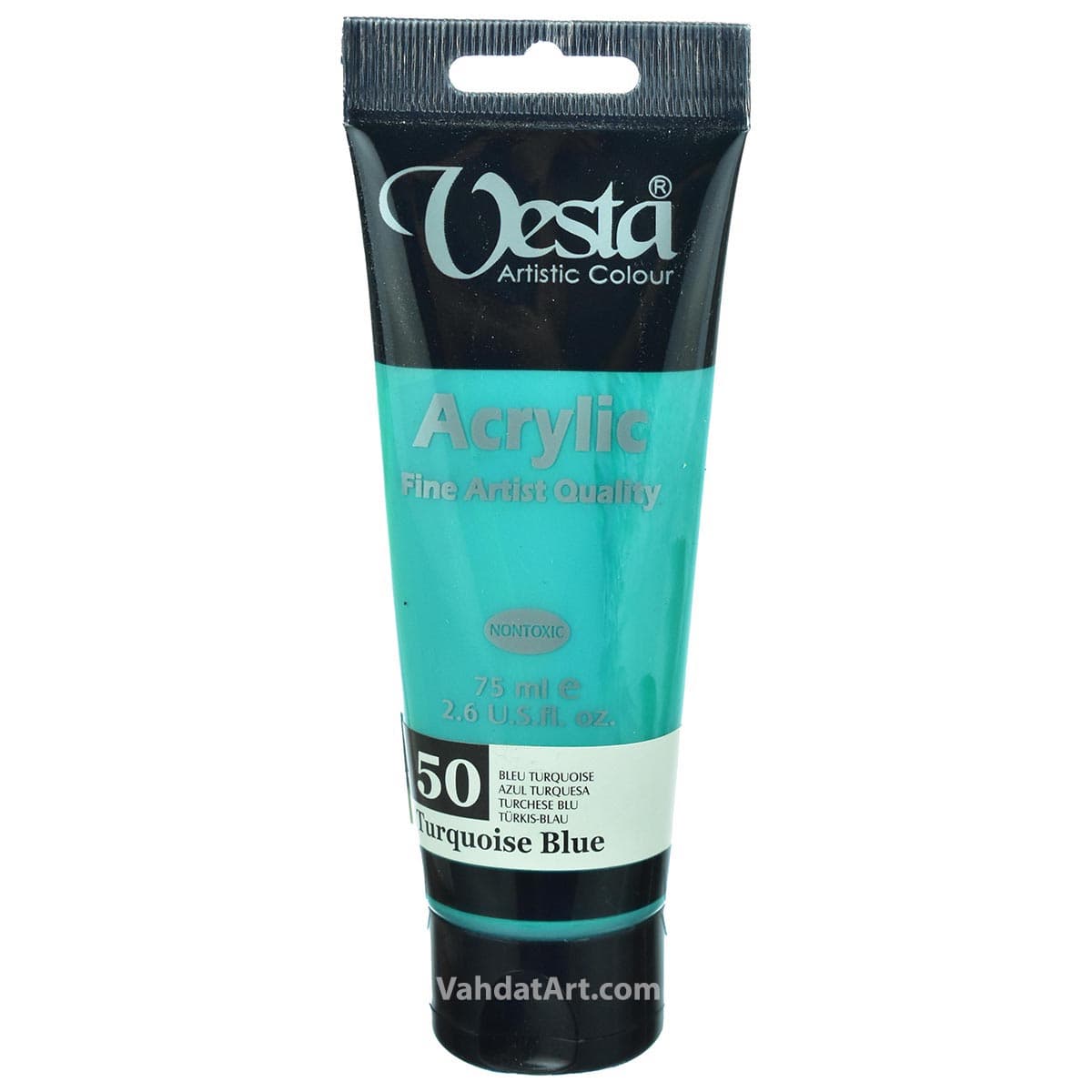 رنگ اکریلیک وستا مدل Turquoise Blue 50 حجم 75 میل