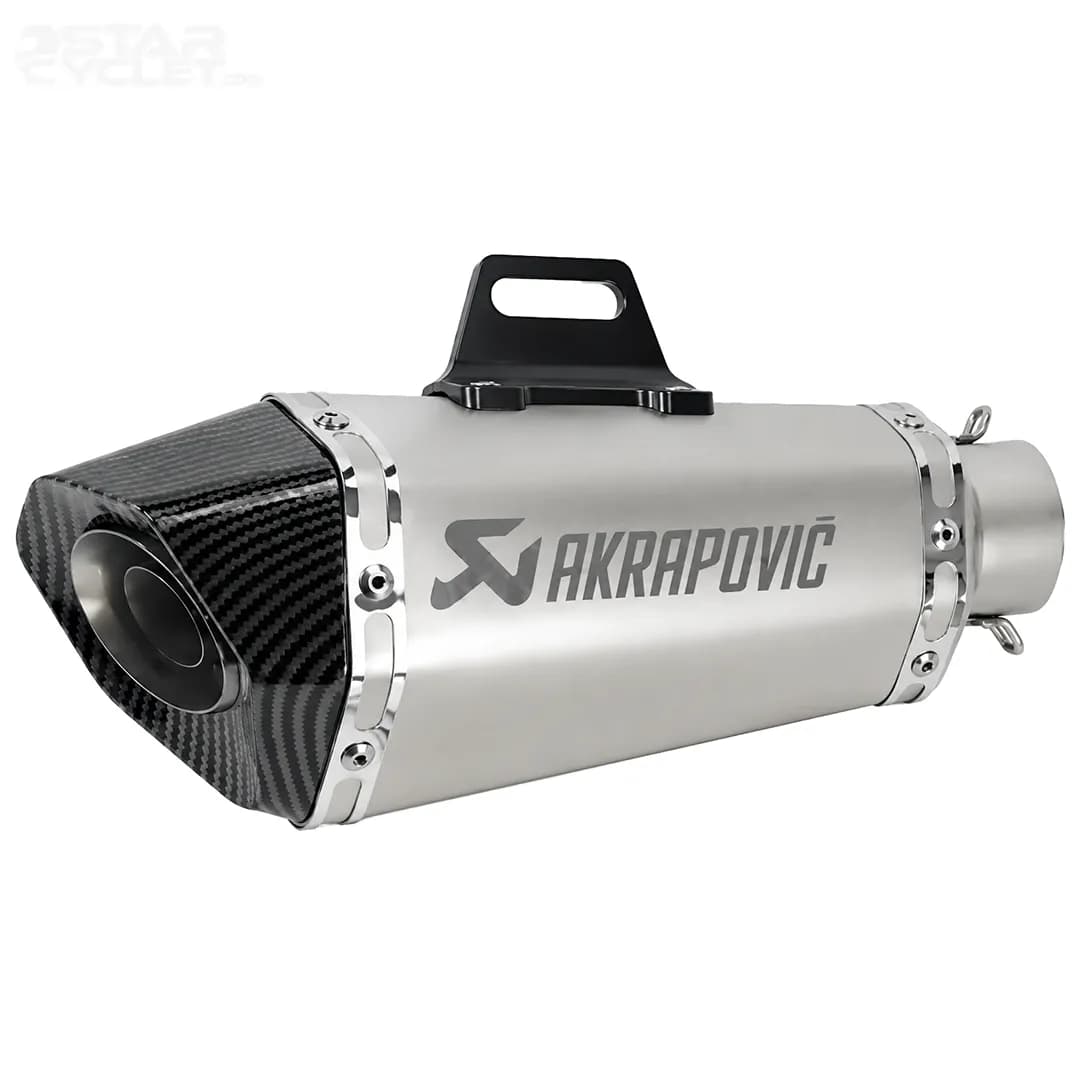 اگزوز 6گوش سایلنسردار آکراپوویچ مدل SILVER CARBON بست دار