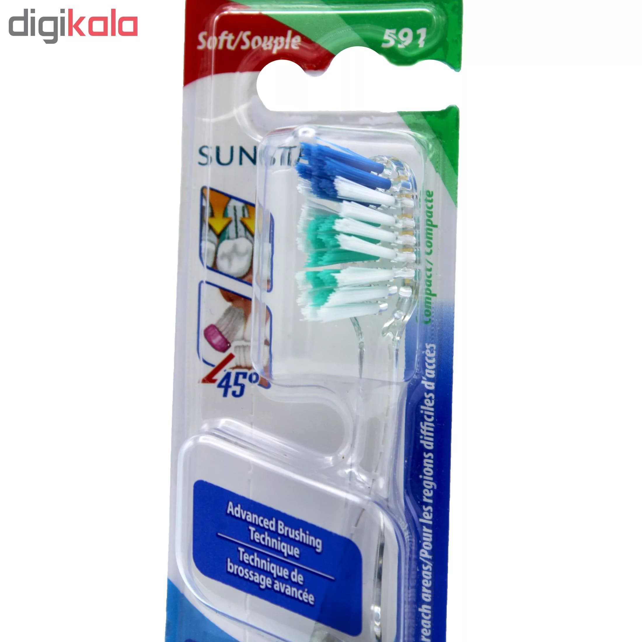 مسواک جی یو ام مدل Technique Complete Care با برس نرم — تصویر ۲