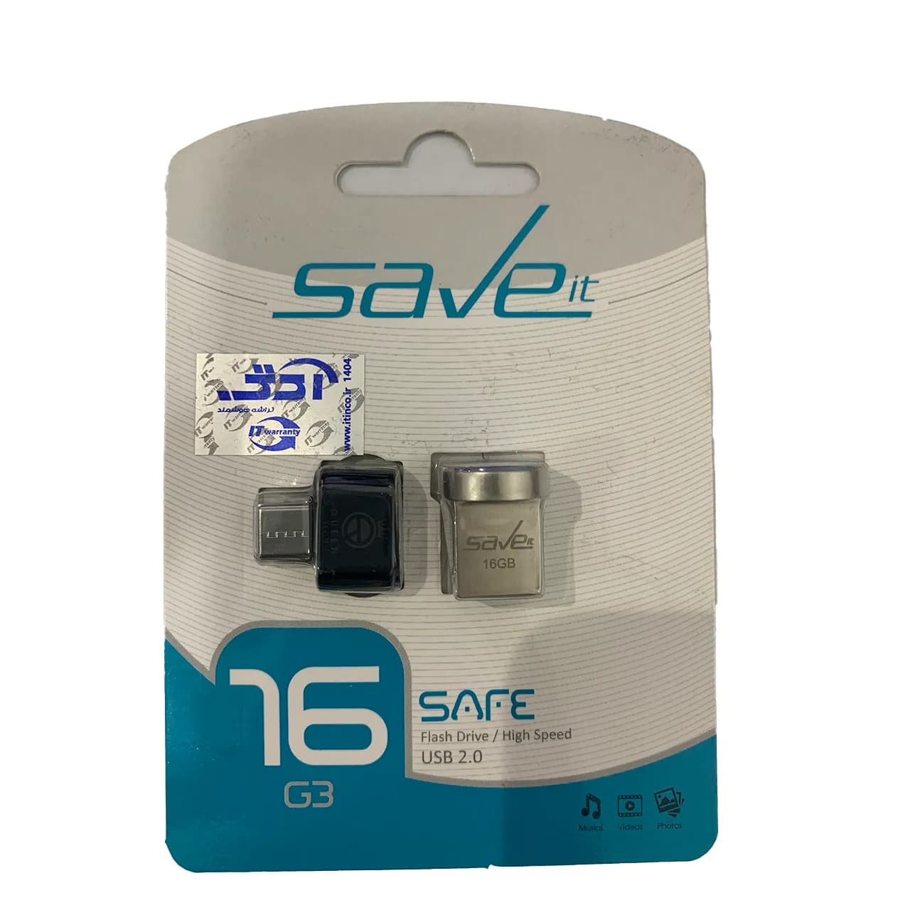 Save it SAFE-C-PlUSE-(OTG) USB2.0 Flash Memory – 16GB (گارانتی لایف تایم آی تی)