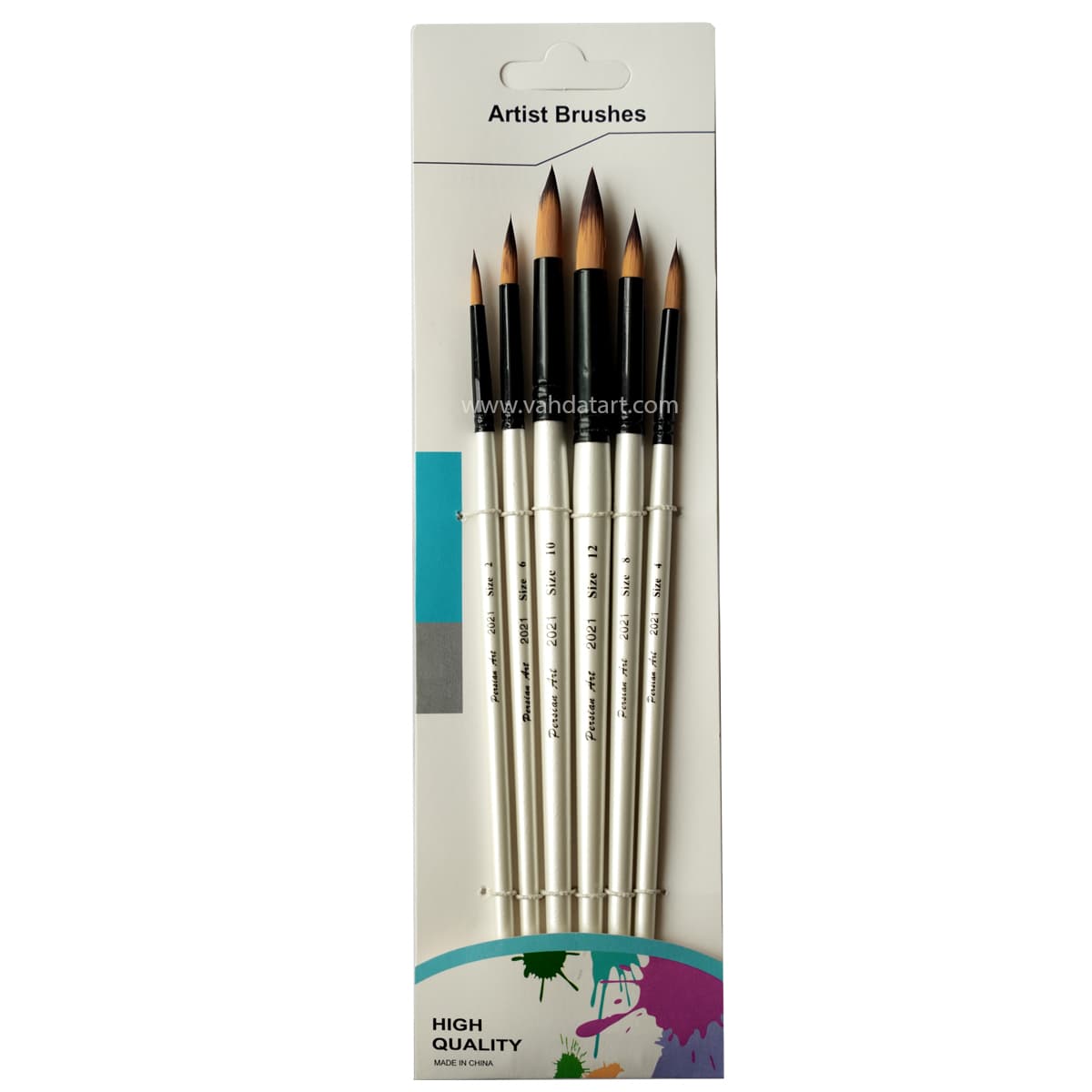 قلم مو سر گرد 6 عددی مدل Artist Brushes