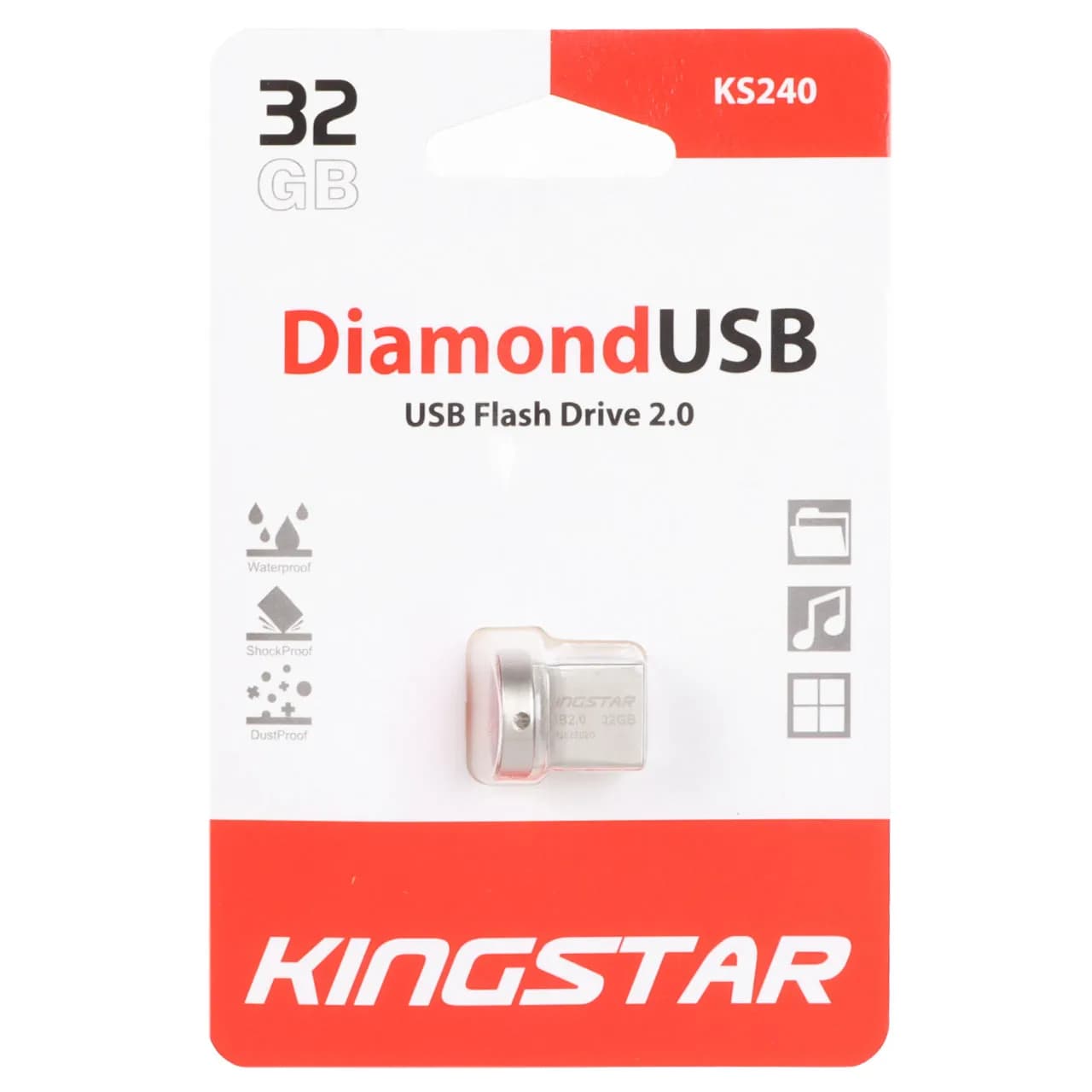 KingStar Diamond KS240 USB2.0 Flash Memory-32GB – نقره ای (گارانتی متین)