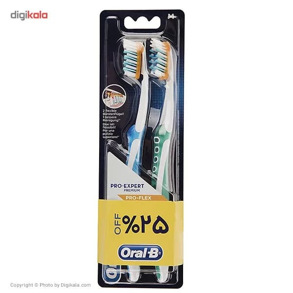 مسواک اورال-بی سری Pro-Expert Premium مدل Pro-Flex با برس متوسط بسته 2 عددی — تصویر ۳
